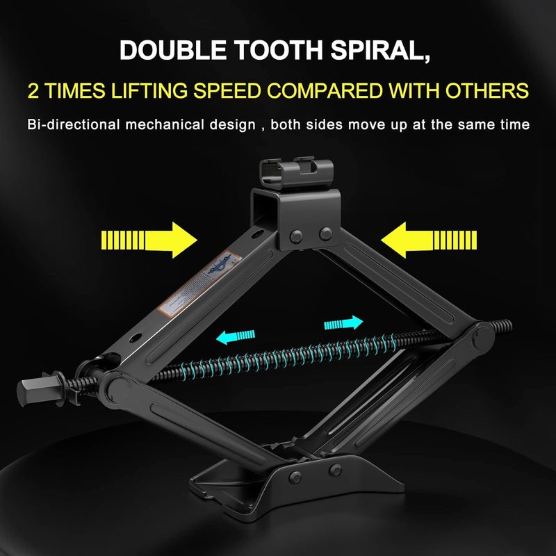 PROTON Scissor Jack for Car - 2 Ton (4409 lbs) Car Jack Kit with Saving Effort Ratchet Design,Car Tire Jack for Auto/SUV/MPV (2 Ton) - Image 3