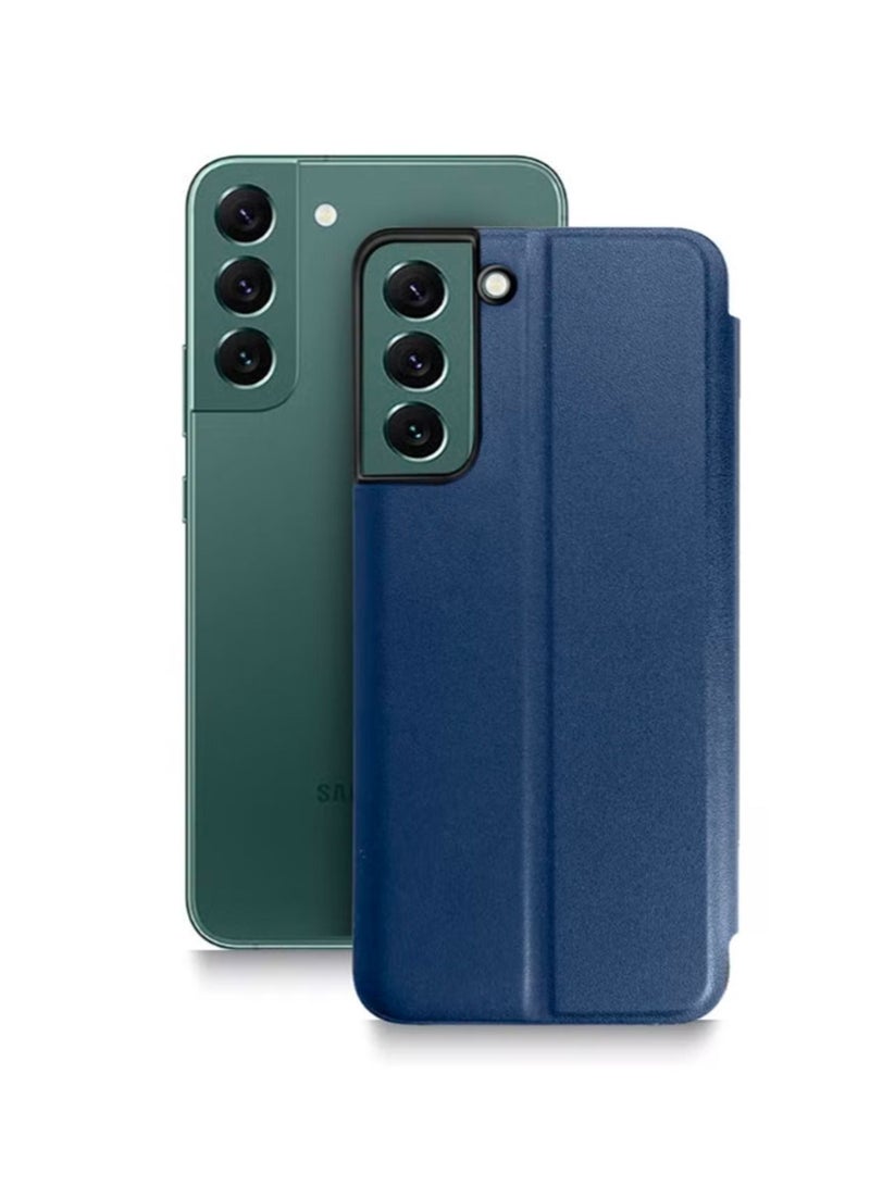 Wtech Smart Mirror Window Flip Phone Case Auto Sleep Wake Cover For Samsung Galaxy S22 Blue - Image 3