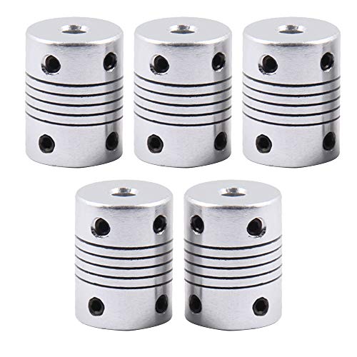 Saipor Saiper Flexible Couplings 5mm to 5mm (5pcs) Aluminum Alloy Joint Connector Compatible with NEMA 17 Stepper Motors, RepRap 3D Printer or CNC Machine, 3D Printer Accessories - Image 3
