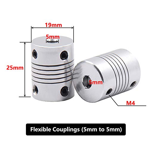 Saipor Saiper Flexible Couplings 5mm to 5mm (5pcs) Aluminum Alloy Joint Connector Compatible with NEMA 17 Stepper Motors, RepRap 3D Printer or CNC Machine, 3D Printer Accessories - Image 2
