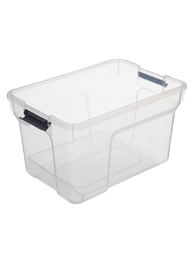 Five Simply Smart Samba Durable Polypropylene Storage Compartment Box Clear and Black 8 L 160431 - Image 4