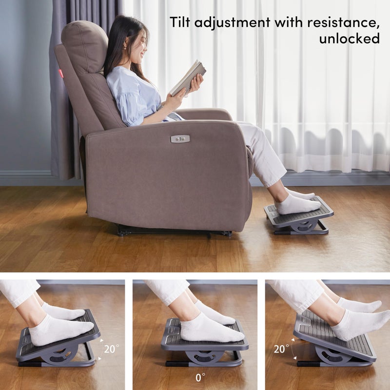 EUREKA ERGONOMIC Tilt Adjustable Footrest, Foot Rest for Under Desk at Work with Massage Surface, Office Foot Rest Under Desk with 20 Degree Tilt No Locking, Metal Frame - Image 3