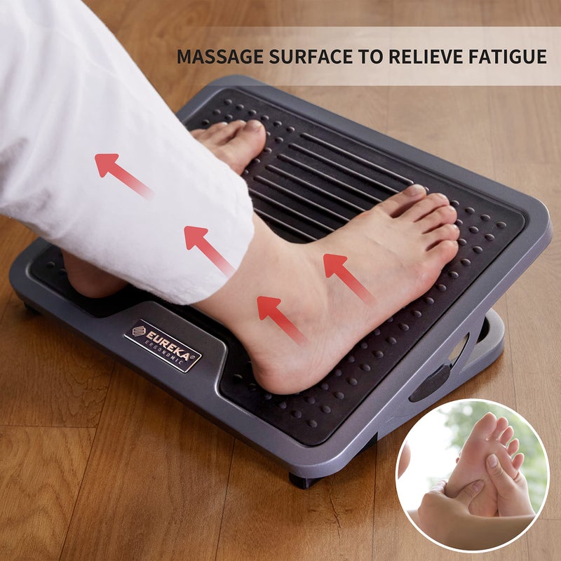 EUREKA ERGONOMIC Tilt Adjustable Footrest, Foot Rest for Under Desk at Work with Massage Surface, Office Foot Rest Under Desk with 20 Degree Tilt No Locking, Metal Frame - Image 4