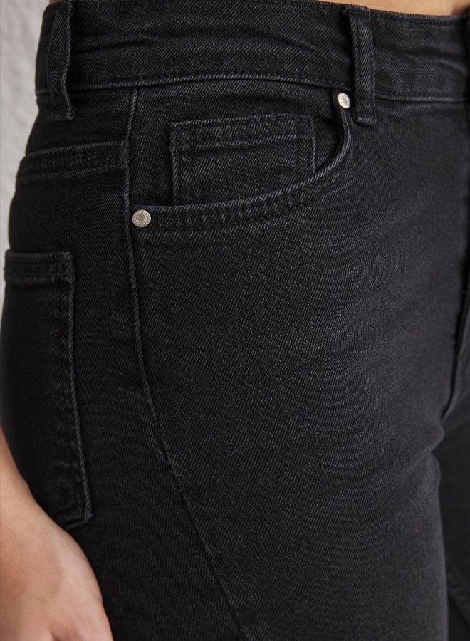 trendyol Black High Waist Flare Jeans - Image 4