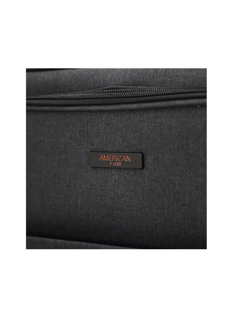 AMERICAN FLYER Softside Luggage Trolley Bag 2 Pieces Set,Black (S-20",L-28") - Image 5