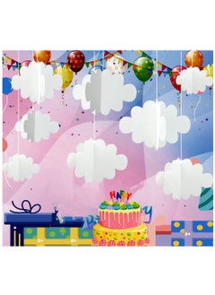 16 Pcs 3D Cloud Decorations Hanging Clouds for Ceiling,Cloud Decor Cloud Garland Cloud Party Decorations for Aesthetic Room Decor Birthday Art Wedding Baby Shower Decor, White
