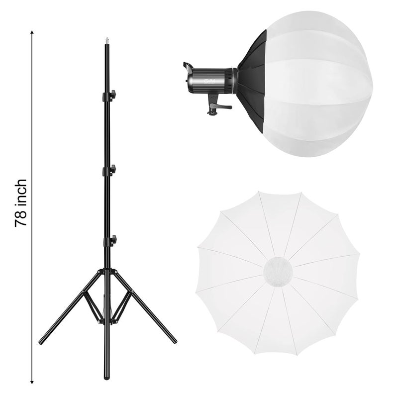 GVM Great Video Maker Bi-Color LED Light, 100W Photography Lighting with Bowens Mount, APP Control System, Lantern Softbox Lighting Kit for YouTube Outdoor Studio, Dimmable 3200K-5600K, CRI 97+ - Image 2