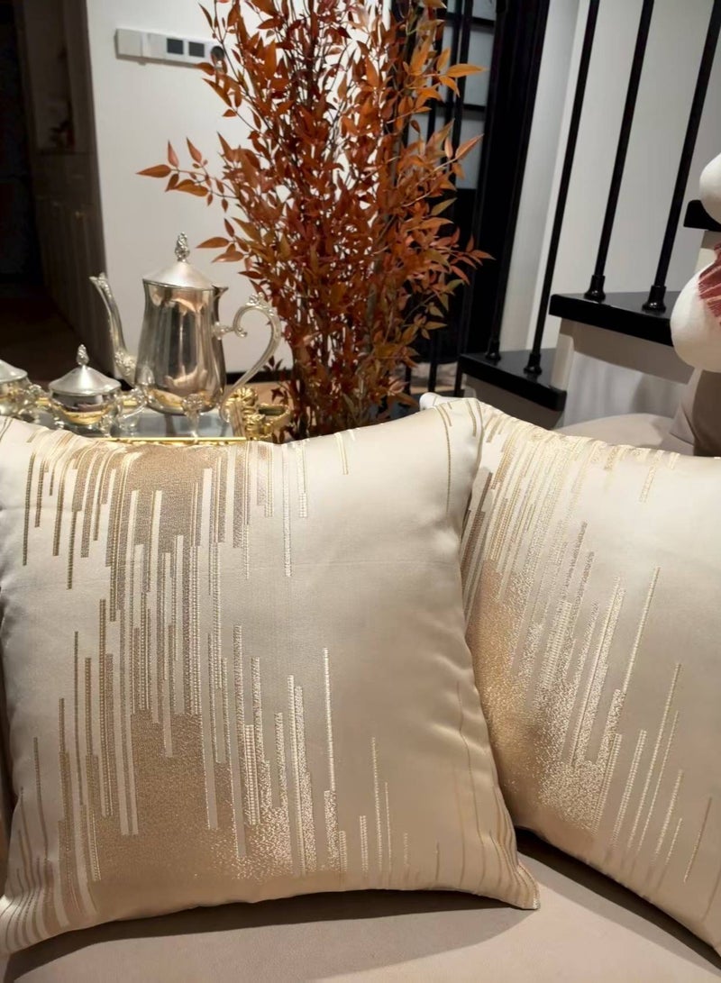 حزمة من 2، النبيل الذهبي الزخرفة مربع الرمي غطاء وسادة الأغلفة كوشيون غطاء وسادة، الديكورات المنزلية ل صوفا الكرسي سرير 18x18 بوصة/45x45 سم - Image 1