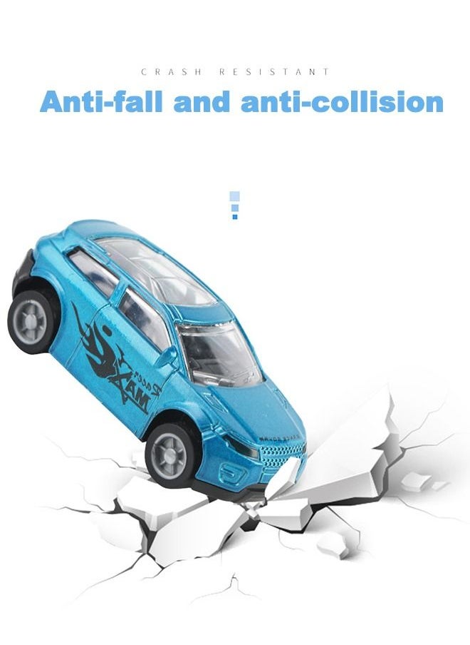 Gas Station Toy with 6 Piece Alloy Pull Back Car Driver Pretend Play Toys with Light and Music Educational Gift Toy for Kids