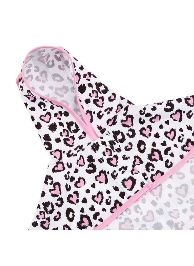 HDE - Dog Raincoat Hooded Slicker Poncho for Small to X-Large Dogs and Puppies Leopard Hearts - M - Image 1