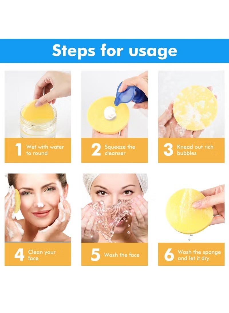 MS.Dear 50Pcs Facial Sponge Compressed, Natural Cellulose Face Sponge, Facial Cleansing Sponge for Estheticians, Expandable Makeup Removal Sponge, Wash Face Sponges for Women,Compressd Exfoliating Removal Sponge for Daily Skincare, Travel and Spa Use - Image 2