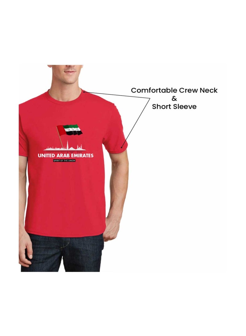 PRINTSHOP4ME UAE Celebration T-Shirt For Men UAE Design Short Sleeve Top Tee For Celebrations Day,School Events & Holidays-Comfortable And Stylish T-Shirt - Image 5
