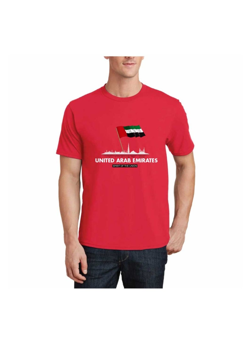 PRINTSHOP4ME UAE Celebration T-Shirt For Men UAE Design Short Sleeve Top Tee For Celebrations Day,School Events & Holidays-Comfortable And Stylish T-Shirt - Image 1