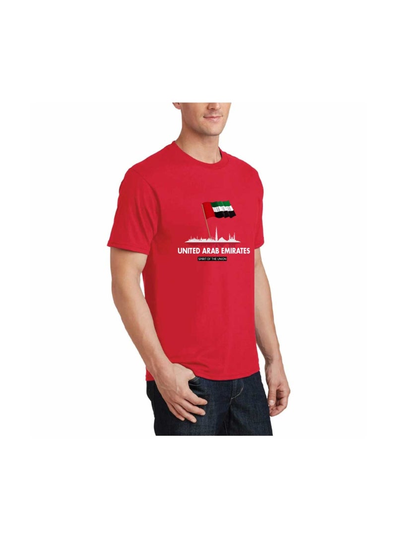 PRINTSHOP4ME UAE Celebration T-Shirt For Men UAE Design Short Sleeve Top Tee For Celebrations Day,School Events & Holidays-Comfortable And Stylish T-Shirt - Image 4