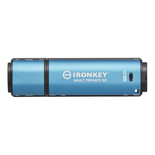 Kingston Ironkey Vault Privacy 50 USB 32GB Flash Drive FIPS 197 Certified XTSAES 256bit BadUSB and Brute Force Protection MultPassword Option IKVP5032GB - Image 1