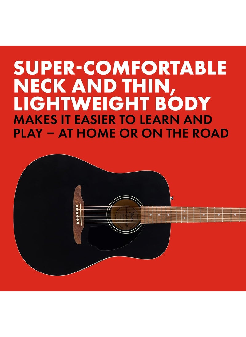 Fender California Debut Redondo Series Acoustic Guitar Beginner Guitar 2Year Warranty Black
