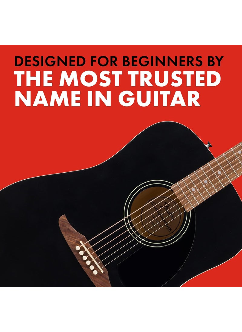 Fender California Debut Redondo Series Acoustic Guitar Beginner Guitar 2Year Warranty Black