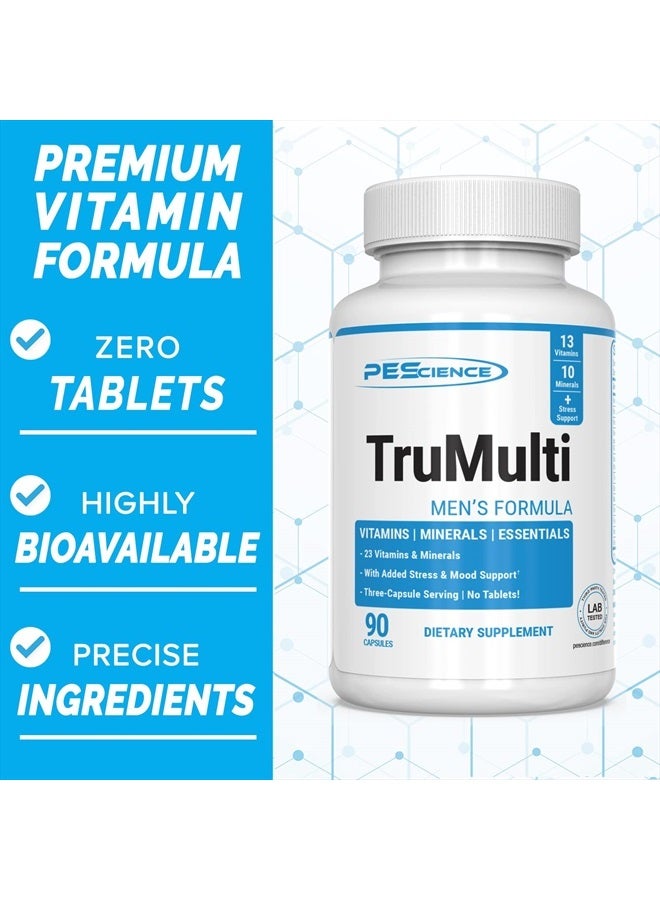 PEScience ترو مالتي للرجال، متعدد الفيتامينات مع فيتامين سي، دي، والزنك لدعم المناعة والتوتر، 90 كبسولة - Image 2