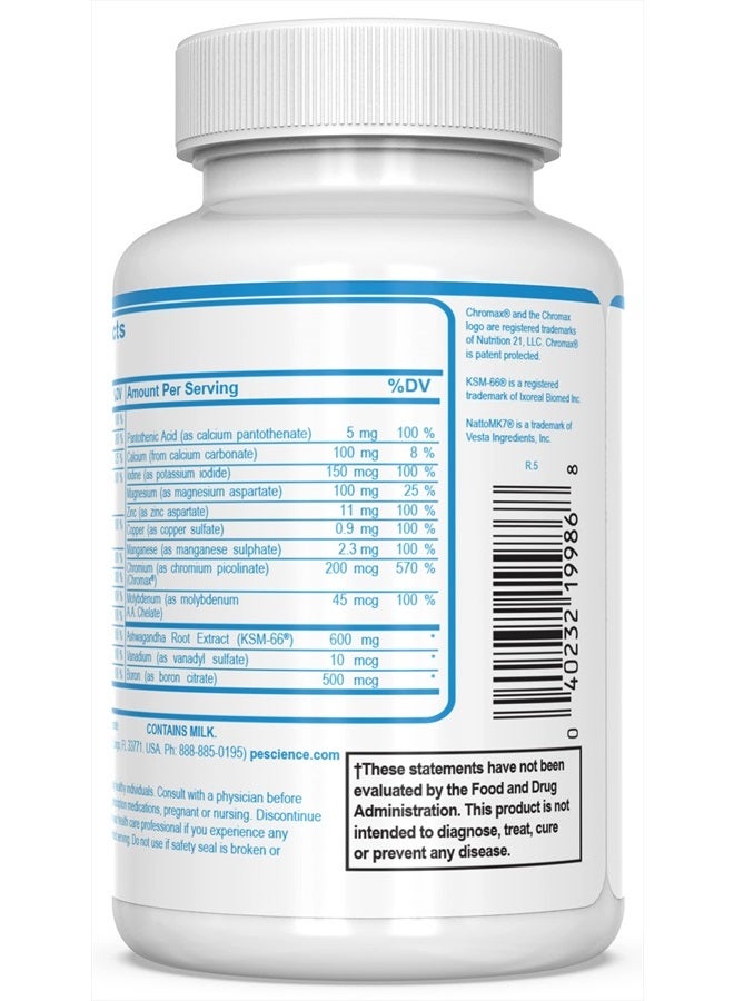 PEScience ترو مالتي للرجال، متعدد الفيتامينات مع فيتامين سي، دي، والزنك لدعم المناعة والتوتر، 90 كبسولة - Image 4