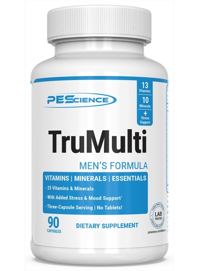 PEScience ترو مالتي للرجال، متعدد الفيتامينات مع فيتامين سي، دي، والزنك لدعم المناعة والتوتر، 90 كبسولة - Image 1