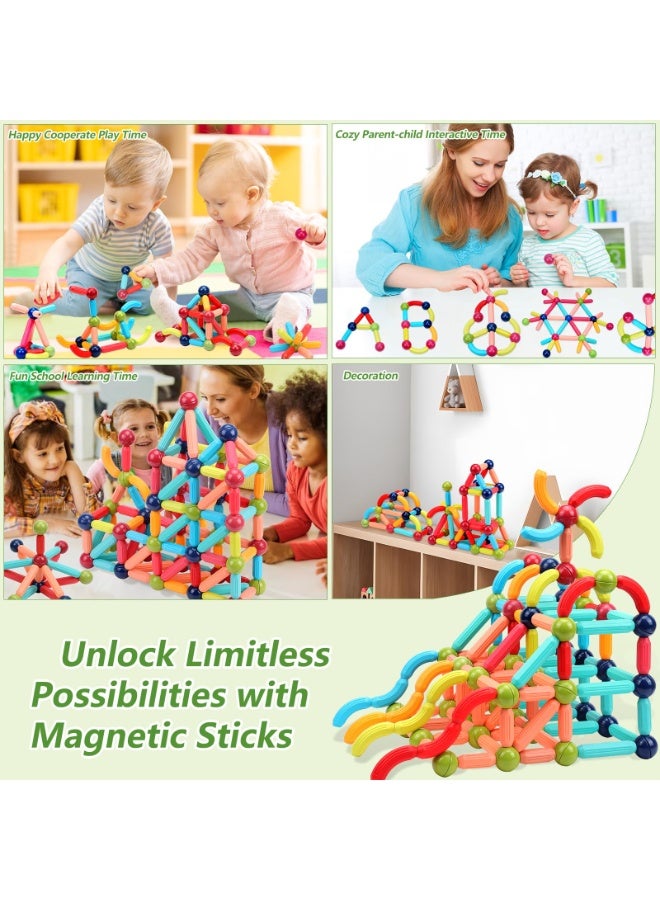 64pcs Magnetic Ball and Stick Building Set for Kids - Colorful 3D Construction Toy, Encourages Creativity, Fine Motor Skills, and Problem-Solving - Easy-to-Assemble Educational Set, Perfect for Christmas, Birthdays, and Special Occasions  - Image 3