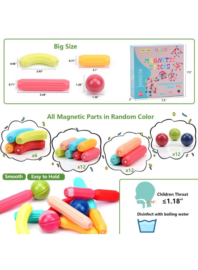 64pcs Magnetic Ball and Stick Building Set for Kids - Colorful 3D Construction Toy, Encourages Creativity, Fine Motor Skills, and Problem-Solving - Easy-to-Assemble Educational Set, Perfect for Christmas, Birthdays, and Special Occasions  - Image 5