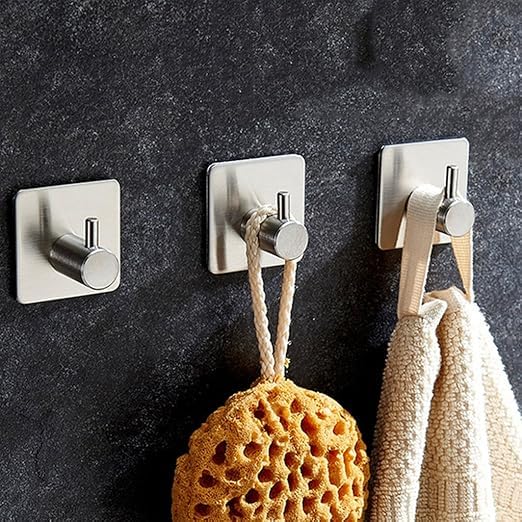 SAPRA Self-Adhesive Wall Hooks, Heavy-Duty Stainless Steel Hooks for Bathroom, Kitchen, and Office - Waterproof, Rustproof, Easy Installation - Set of 8 - Image 4