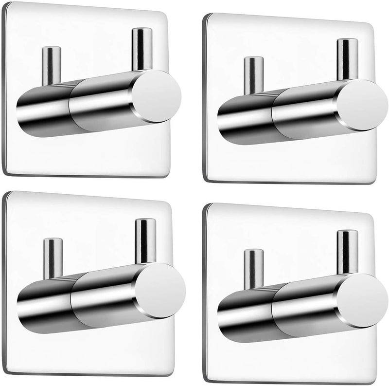 SAPRA Self-Adhesive Wall Hooks, Heavy-Duty Stainless Steel Hooks for Bathroom, Kitchen, and Office - Waterproof, Rustproof, Easy Installation - Set of 8 - Image 1