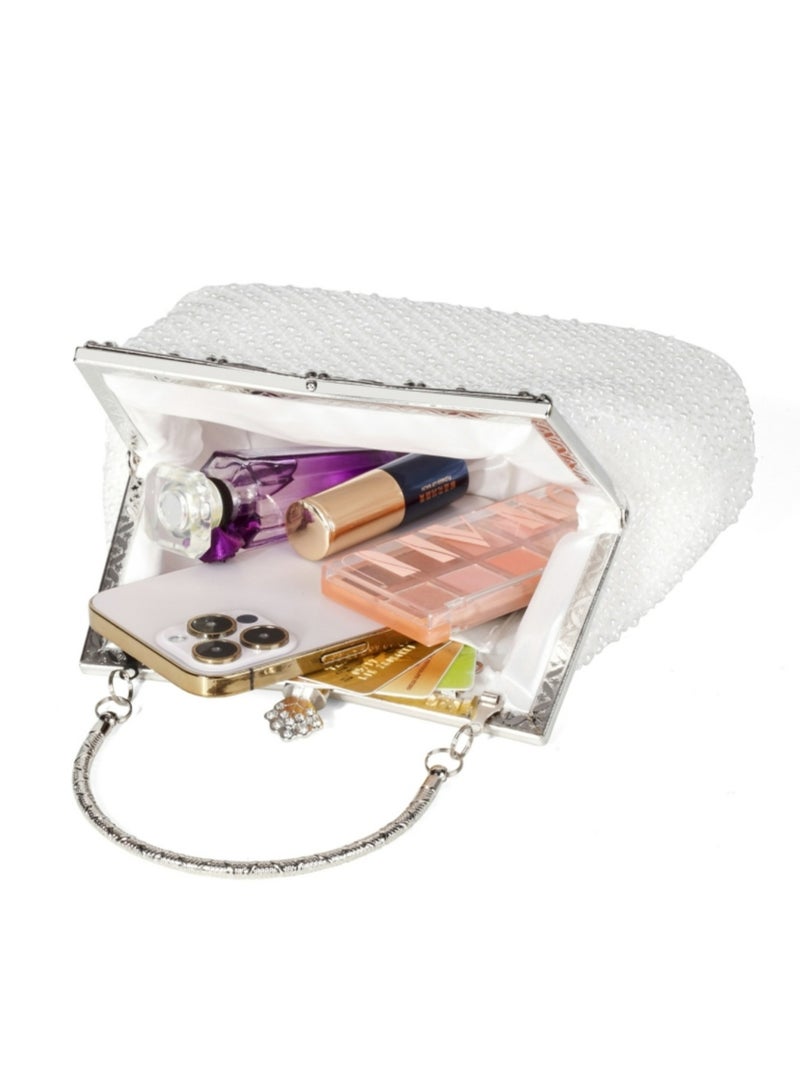 Women's Clutch Evening Bag Womens Vintage Beaded Rhinestone Embroidery Bag Women's Handbag Crossbody Bag Shoulder Bag with Removable Chain Perfect for Weddings, Ramadan, Birthdays,Prom Party,Gift For Woman Girl Mother Teacher - Image 5