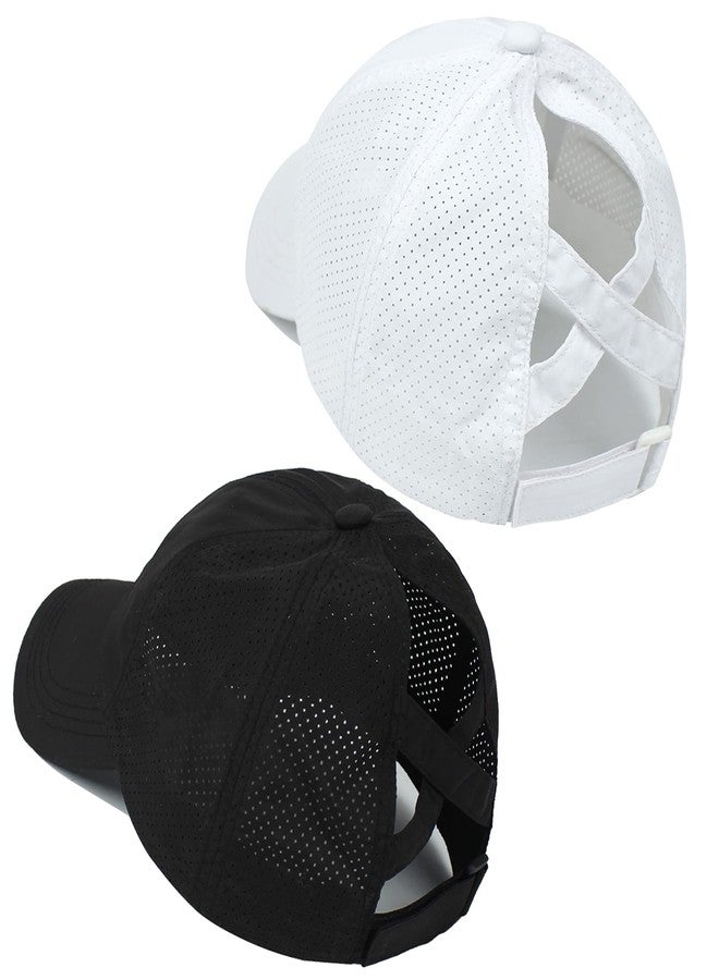 ZTL Women's High Ponytail Baseball Cap Performance Running Hat Quick Dry Mesh Sports Cap Adjustable Unstructured Dad Trucker Hats - Image 1