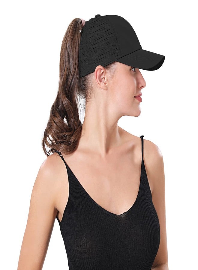 ZTL Women's High Ponytail Baseball Cap Performance Running Hat Quick Dry Mesh Sports Cap Adjustable Unstructured Dad Trucker Hats - Image 4