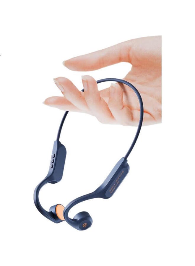 aigo Bone Conduction Bluetooth Sports Headphones, Ip56 Dust And Water Resistant, Open Wireless Earphones, For Cycling And Running, Ear-Hook Style, Long Battery Life, Compatible With Mobile Phone G03, Navy Blue - Image 3