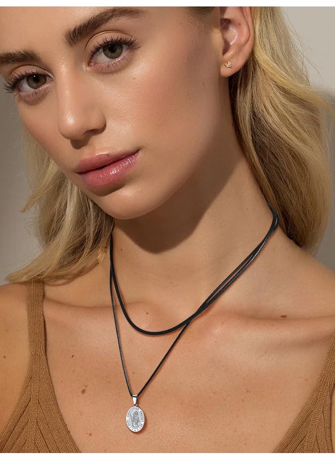 PROSTEEL - PROSTEEL Leather Necklace, Braided Cord, Waterproof Wax Rope Necklace, Men Women Personalized Custom Name Jewelry, 2mm/3mm, 16''-30'' - Image 1