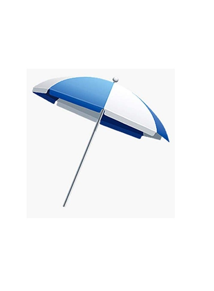 Generic Portable Sunshade,Parasol,Sun Shade Umbrella,Inclined,Heat Insulation,Anti-Ultraviolet Function,Commonly Used in Garden,Beach,Patio,Fishing Essential – Blue & White  - Image 2