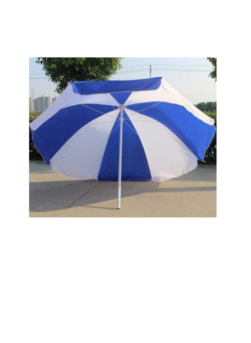 Generic Portable Sunshade,Parasol,Sun Shade Umbrella,Inclined,Heat Insulation,Anti-Ultraviolet Function,Commonly Used in Garden,Beach,Patio,Fishing Essential – Blue & White  - Image 1