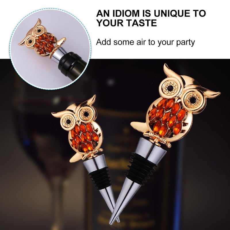 Zinc Alloy Owl Wine Stopper Airtight Seal Decorative Bottle Cork for Home Bar Kitchen - Image 4
