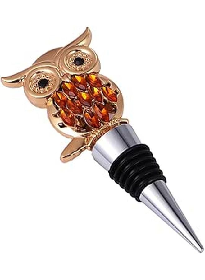 Zinc Alloy Owl Wine Stopper Airtight Seal Decorative Bottle Cork for Home Bar Kitchen - Image 1