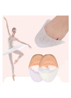 Generic Silicone Gel Toe Caps, Soft Silicone Gel Toe Protectors Covers Toe Caps Metatarsal Pads Ballet Pointe Pads with Forefoot Cushion Ballet Pointe Dance High Heel Shoe Pads, 2 White 2 Orange  - Image 2