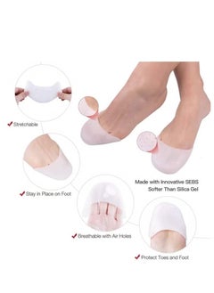 Generic Silicone Gel Toe Caps, Soft Silicone Gel Toe Protectors Covers Toe Caps Metatarsal Pads Ballet Pointe Pads with Forefoot Cushion Ballet Pointe Dance High Heel Shoe Pads, 2 White 2 Orange  - Image 4