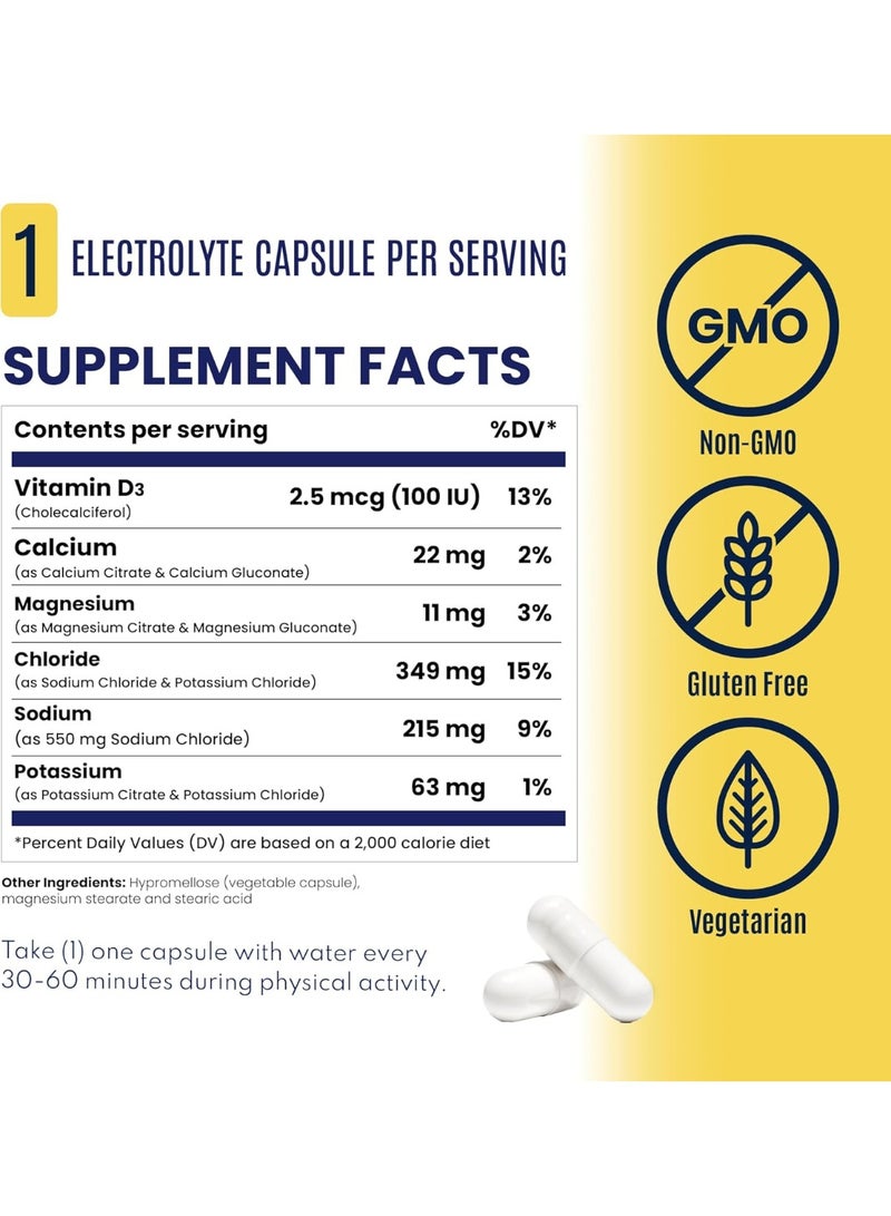 SaltStick Electrolyte Capsules with Vitamin D | Salt Pills with Electrolytes for Running, Endurance Sports Nutrition, Running Supplements | 100 Count Electrolyte Pills - Image 2