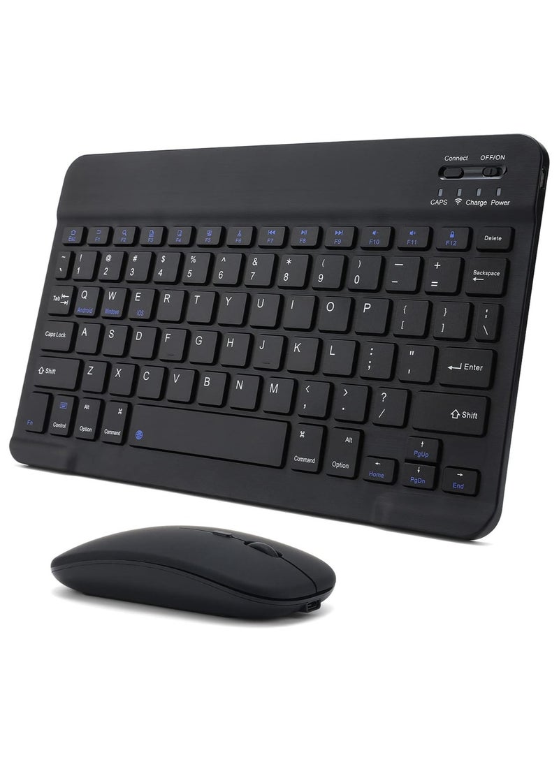 Denx Wireless Bluetooth Three System Universal Mobilephone and Tablet Keyboard with Mouse Set - English Black - Image 1