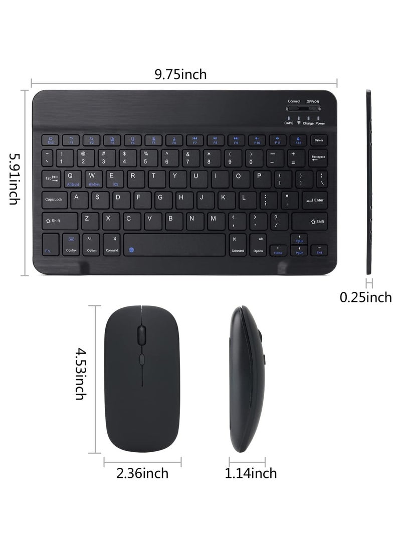 Denx Wireless Bluetooth Three System Universal Mobilephone and Tablet Keyboard with Mouse Set - English Black - Image 4