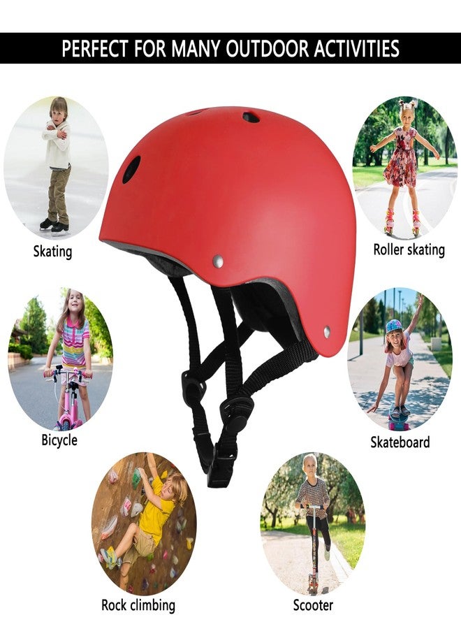 salepo Kids Bike Helmet, Toddler Helmet for Kids Ages 3-5-8, Skateboard Helmet with Knee Elbow Wrist Pads for Boys Girls, Protective Gear Set for Skating Bicycling Roller(Red) - Image 5