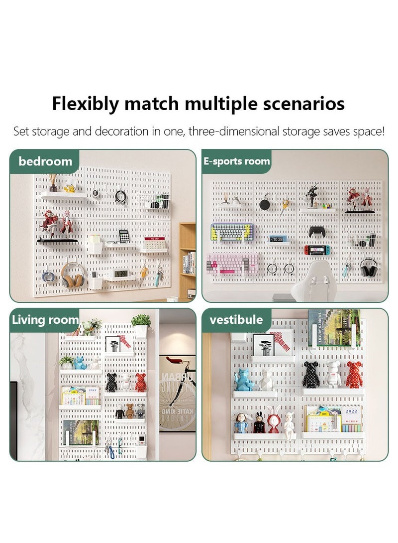 Beauenty Pegboard Wall Organizer Kit, Wall Mount Display Peg Board for Crafts Organization, Ornaments Display, Desk Pegboard Combination Kit for Office Kitchen Bedroom Living Room - Image 3