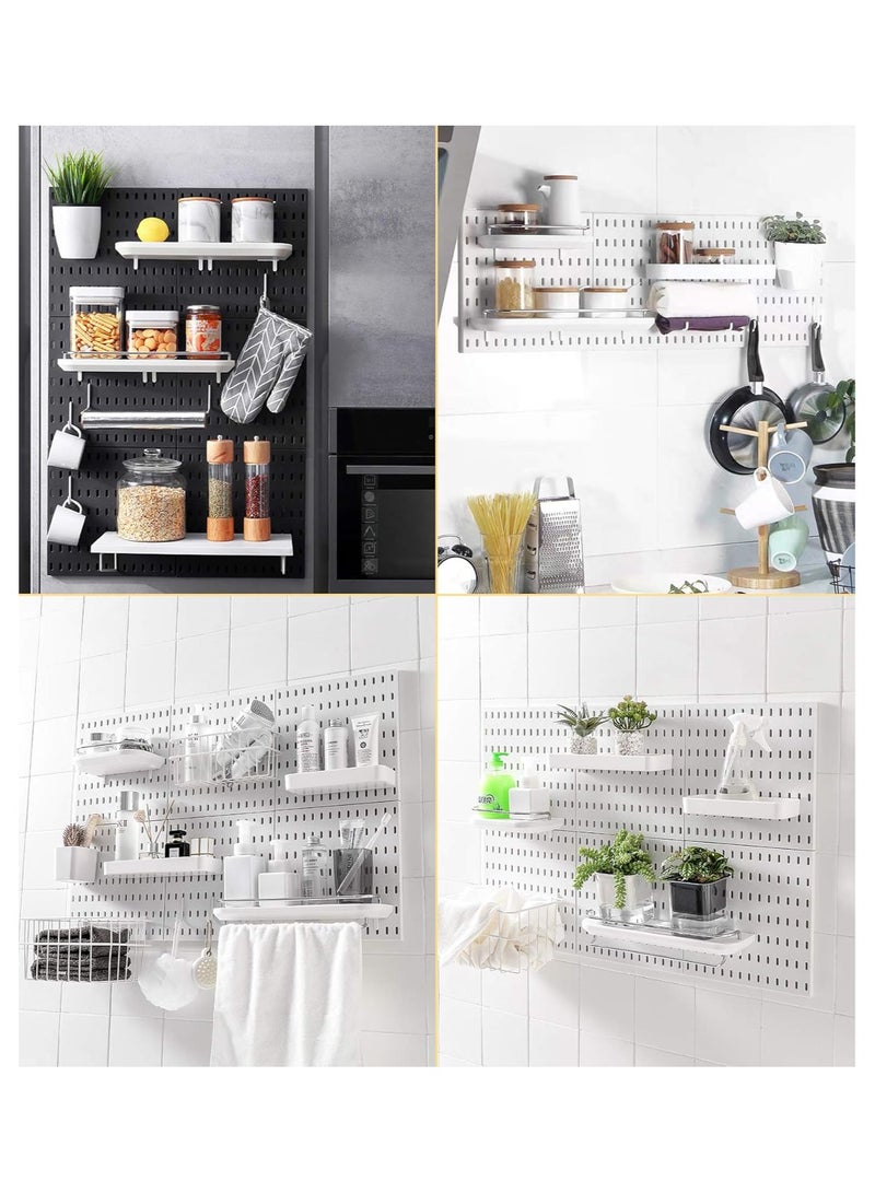 Beauenty Pegboard Wall Organizer Kit, Wall Mount Display Peg Board for Crafts Organization, Ornaments Display, Desk Pegboard Combination Kit for Office Kitchen Bedroom Living Room - Image 5