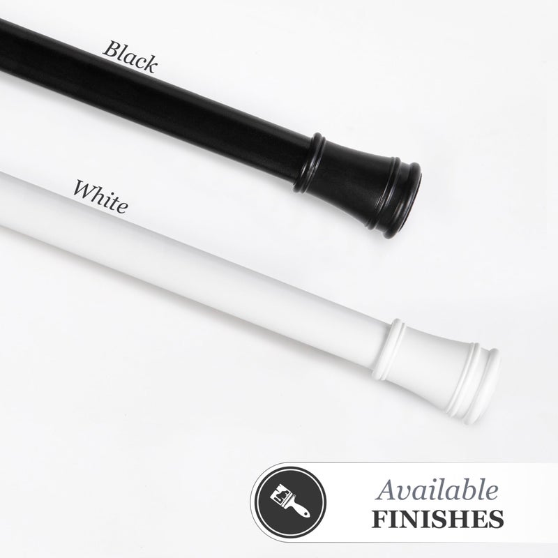 Kenney KN634 Rogers Twist & Fit No Tools Easy to Install Tension Curtain Rod, 28-48" Adjustable Length, Black Finish, 5/8" Diameter Steel Tube - Image 5