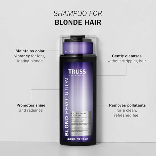 TRUSS Blond Revolution Blonde Shampoo Gentle Cleansing Shampoo for Color Treated Hair Preserves Luminous Blonde Coloring While Fighting Oxidation Increasing Shine 10 fl oz - Image 3