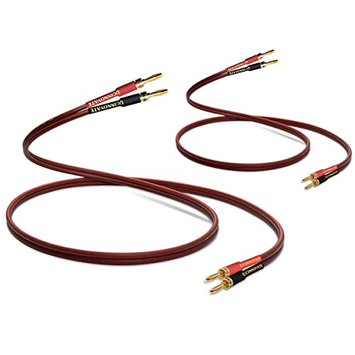 UCINNOVATE 2 Pack High-end Pure Copper HiFi OFC Speaker Wire Cable with Banana Plug, 3m Gold-Plated Banana Tip Plugs Male to Male 600 Strand 14 AWG for Audio Speaker HiFi System Home Theater (9.8FT) - Image 3