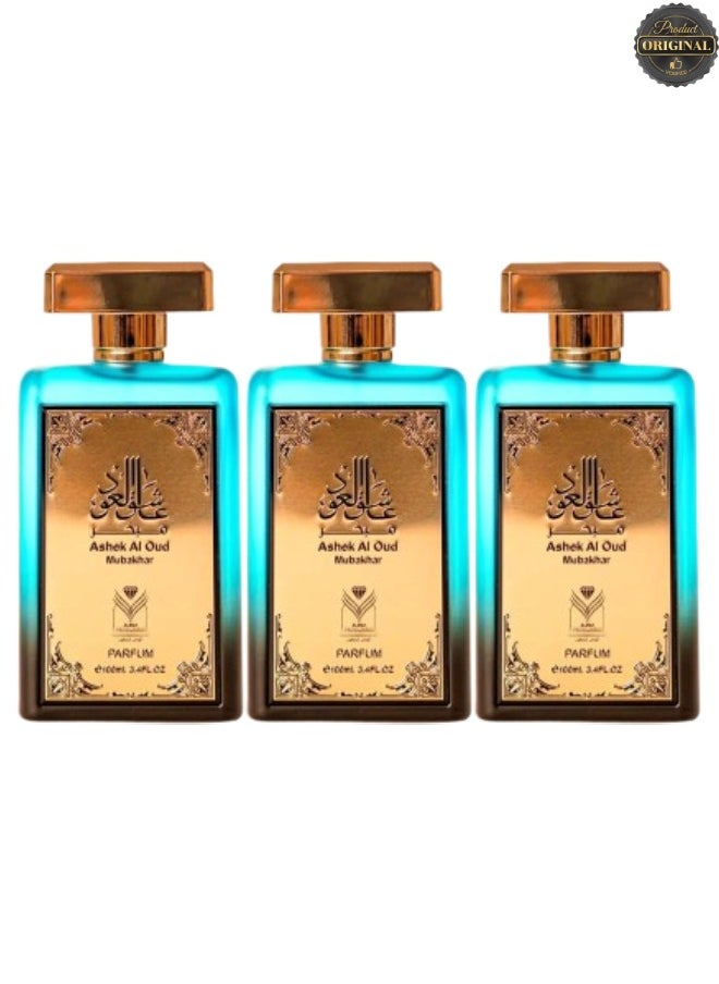 ALMAS PERFUMES - 3 Pieces Ashek Al Oud Perfume 100ML - Image 1