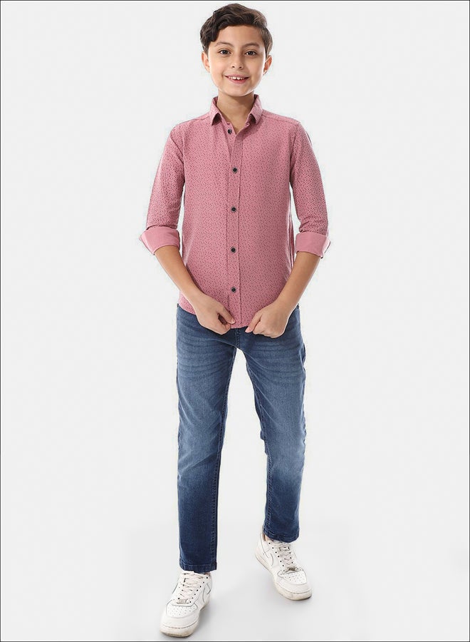 Andora Squares Long Sleeves Boys Shirt - Image 1